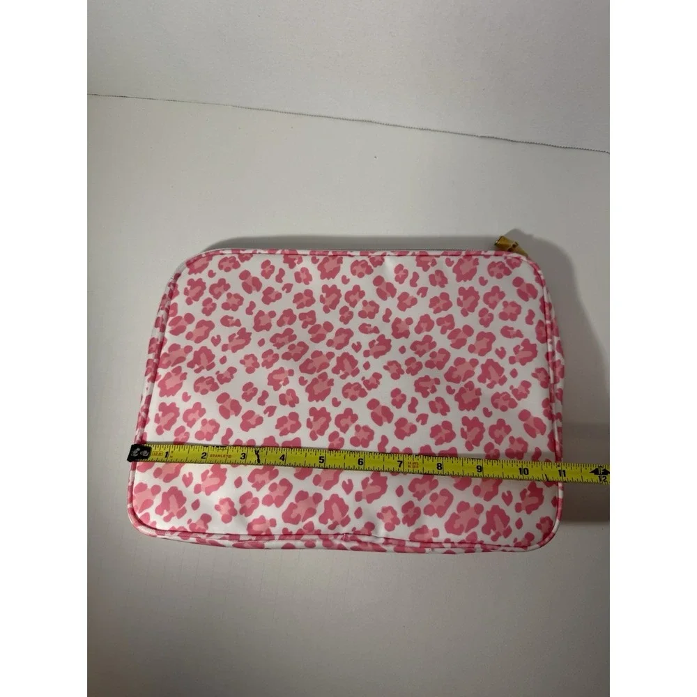 Pink Cheetah Leopard Print Glam Travel Makeup Cosmetic Bag NEW Boutique 11x8.5in